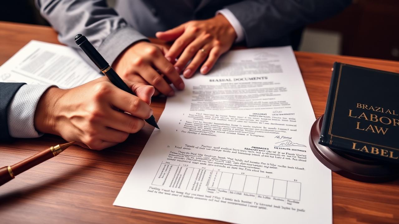Documentos trabalhistas e CLT sobre a mesa